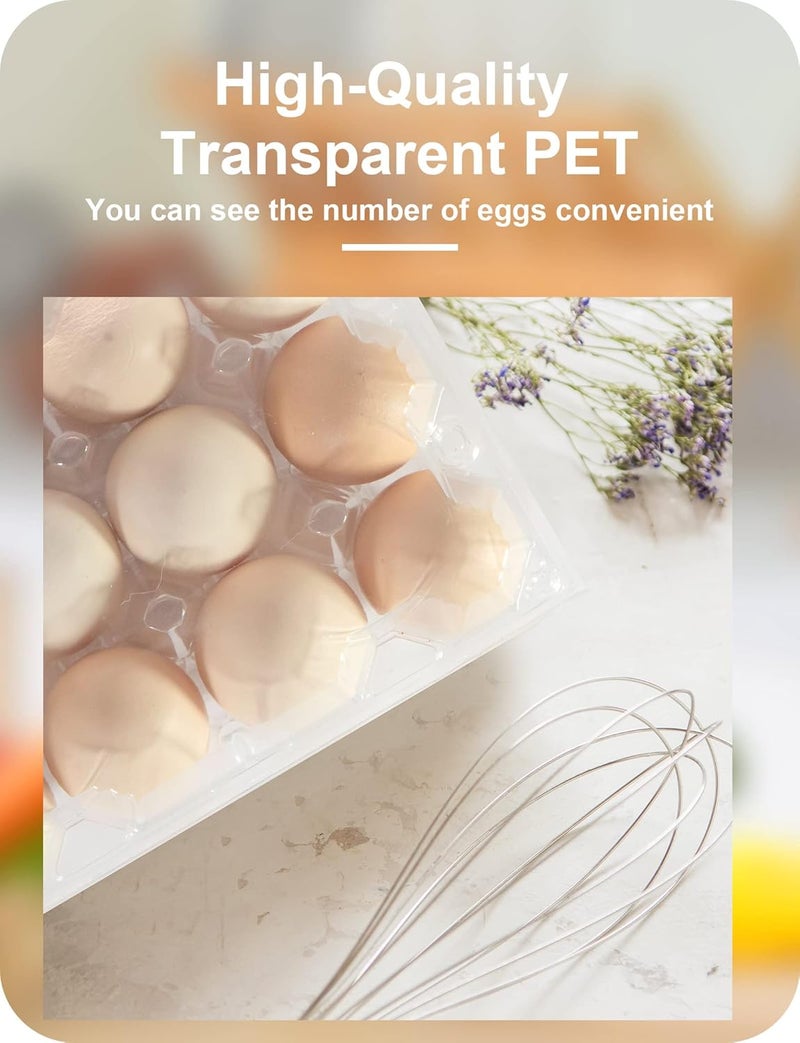 Pintuson 50 Pack Egg Cartons Cheap Bulk 12 Count - Holds 1 Dozen Clear Blank Egg Cartons for Chicken Eggs - Clear Empty Chicken Egg Carton for Fresh Medium Eggs - Image 5